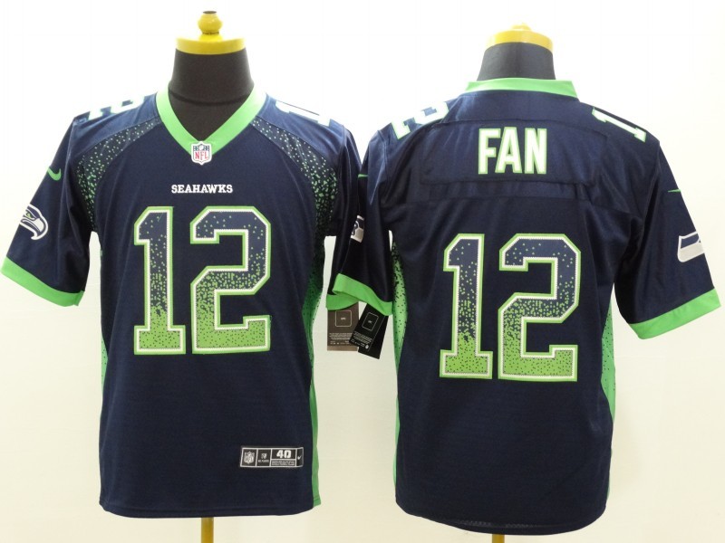 Men's Seattle Seahawks 12th Fan Navy Jersey